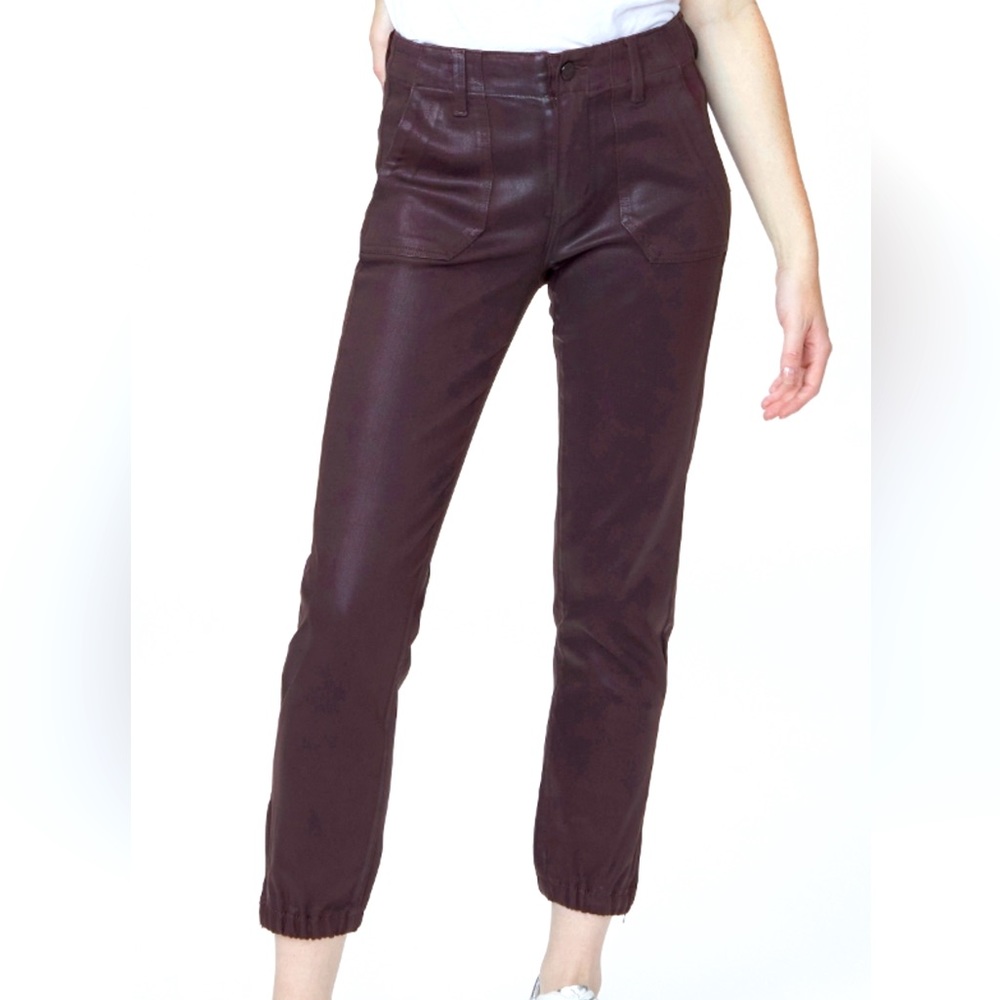 Paige Denim Mayslie Jogger - Vintage Black Cherry Coated
